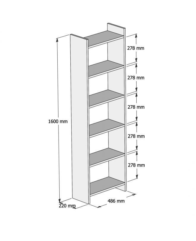 ΒΙΒΛΙΟΘΗΚΗ ΜΕΛΑΜΙΝΗΣ SONΟMA-ΛΕΥΚΟ HM9226.12 48,5x22x160Υ εκ.