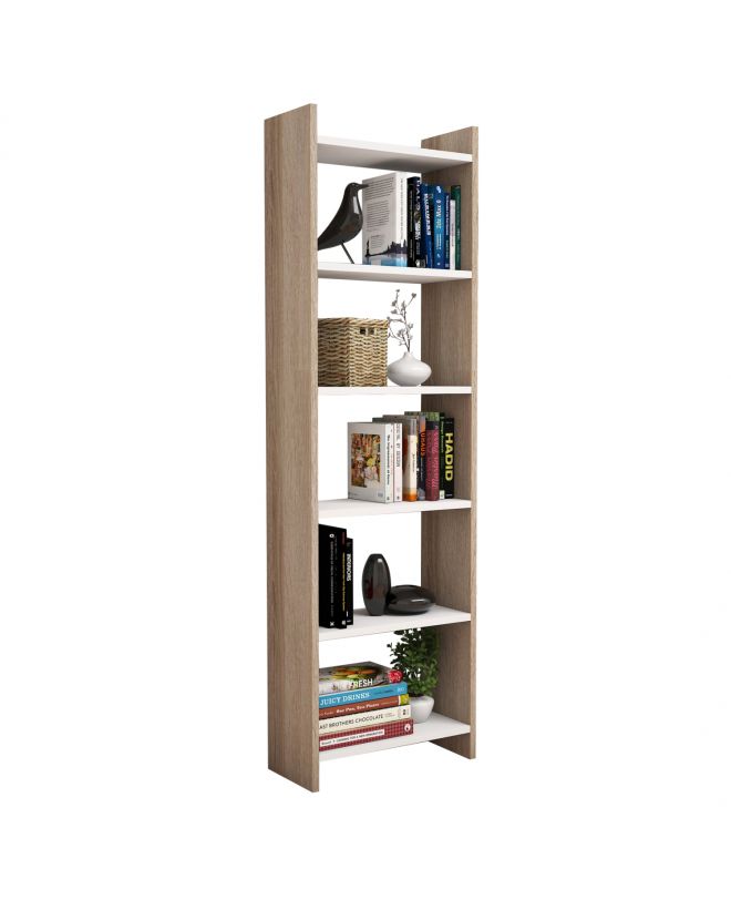 ΒΙΒΛΙΟΘΗΚΗ ΜΕΛΑΜΙΝΗΣ SONΟMA-ΛΕΥΚΟ HM9226.12 48,5x22x160Υ εκ.