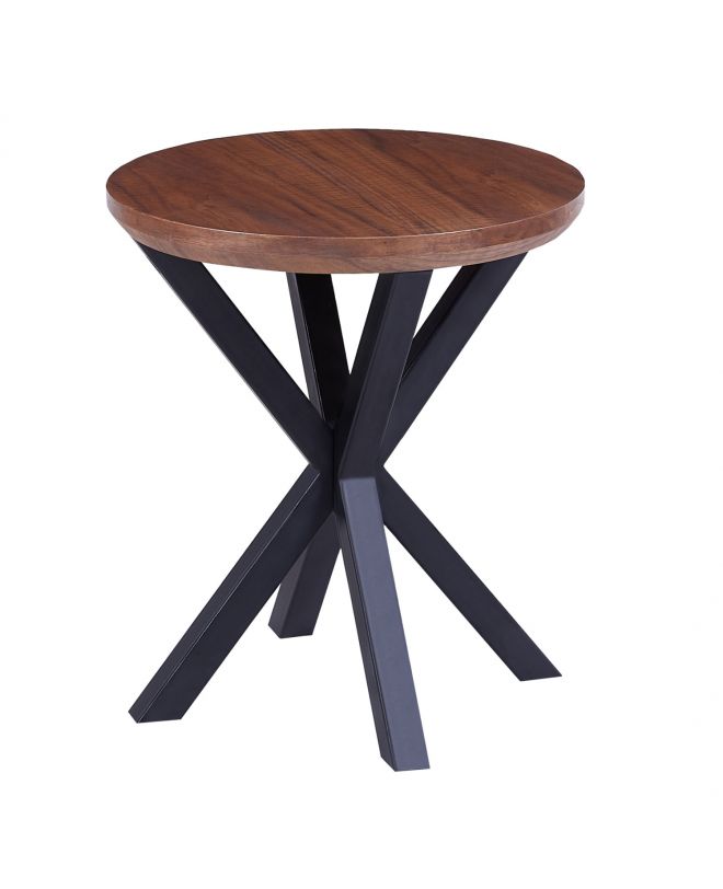 ΒΟΗΘΗΤΙΚΟ ΤΡΑΠΕΖΑΚΙ ΣΤΡΟΓΓΥΛΟ HM9473.02 MDF ΜΕ ΚΑΠΛΑΜΑ ΑΠΟ ΞΥΛΟ ΚΑΡΥΔΙΑΣ Φ50x55Yεκ.