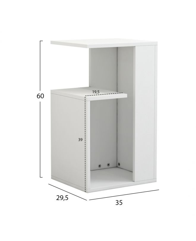 ΒΟΗΘΗΤΙΚΟ ΤΡΑΠΕΖΙ DAWN ΜΕΛΑΜΙΝΗΣ ΛΕΥΚΟ 35X29,5X60Yεκ.HM8880.11