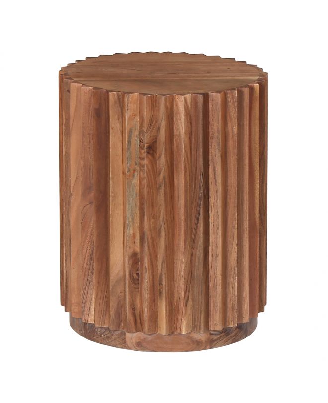 ΒΟΗΘΗΤΙΚΟ ΤΡΑΠΕΖΙ ΣΤΡΟΓΓΥΛΟ SEDGE HM9696 ΜΑΣΙΦ ΑΚΑΚΙΑ-ΦΥΣΙΚΟ ΧΡΩΜΑ Φ40x50Υεκ.