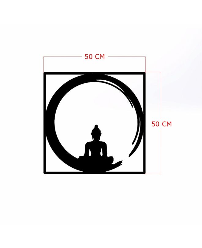 ΔΙΑΚΟΣΜΗΤΙΚΟ ΤΟΙΧΟΥ 100% ΜΕΤΑΛΛΙΚΟ ΜΑΥΡΟ BUDDHA FIGURE 50Χ50 HM7210