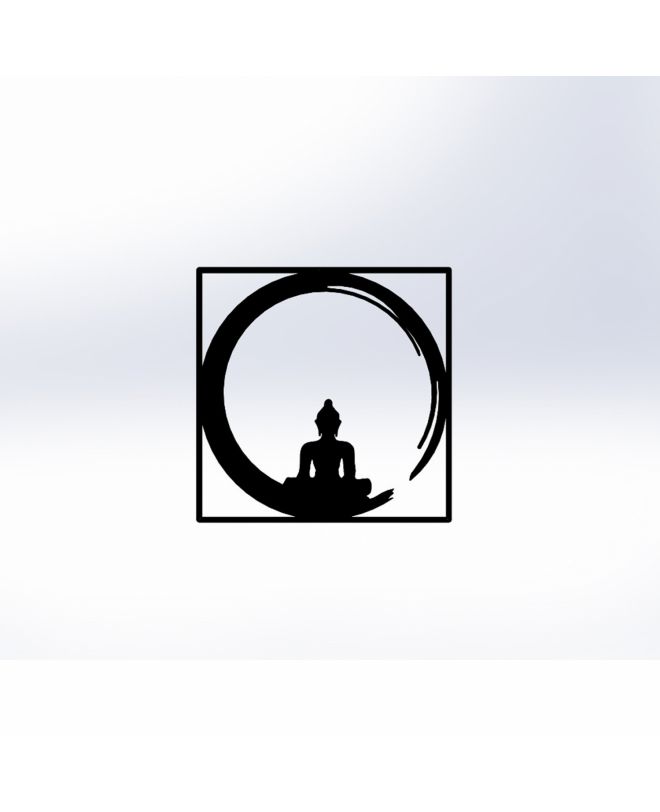 ΔΙΑΚΟΣΜΗΤΙΚΟ ΤΟΙΧΟΥ 100% ΜΕΤΑΛΛΙΚΟ ΜΑΥΡΟ BUDDHA FIGURE 50Χ50 HM7210