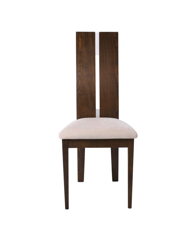 MILENO Καρέκλα Οξιά Καρυδί Burn Beech Ύφασμα Καφέ  46x47x103cm