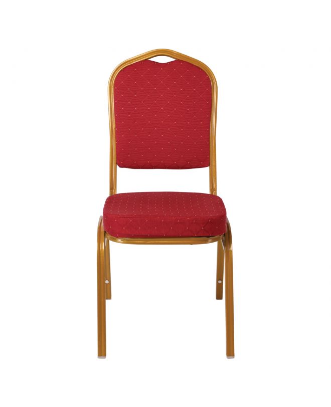 HILTON Καρέκλα Μέταλλο Βαφή Gold, Ύφασμα Κόκκινο  44x55x93cm