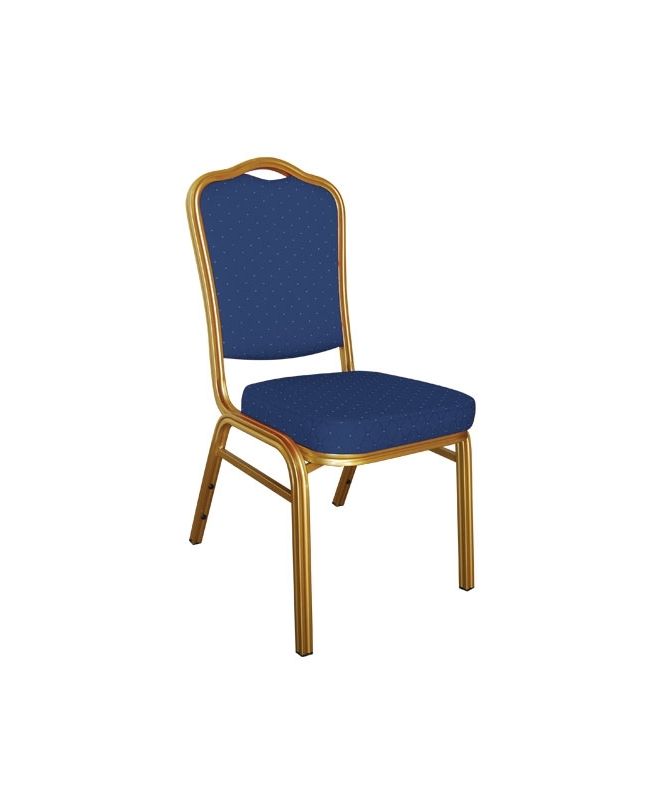 HILTON Καρέκλα Μέταλλο Gold Ύφασμα, Ύφασμα Μπλε  44x55x93cm