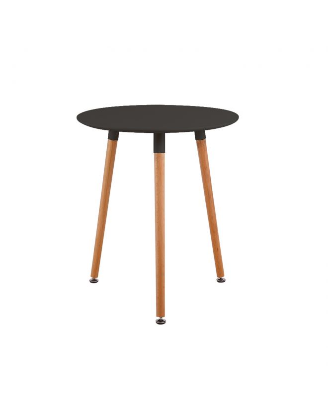 ART Τραπέζι Οξιά Φυσικό, MDF  Μαύρο  Φ60 H.70cm