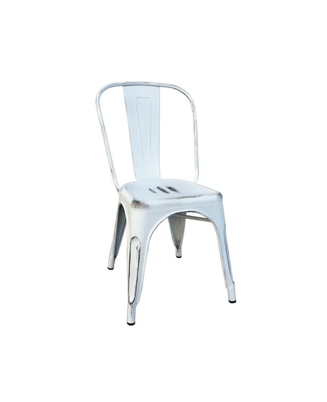 RELIX Καρέκλα-Pro, Στοιβαζόμενη, Μέταλλο Βαφή Antique White  45x51x85cm