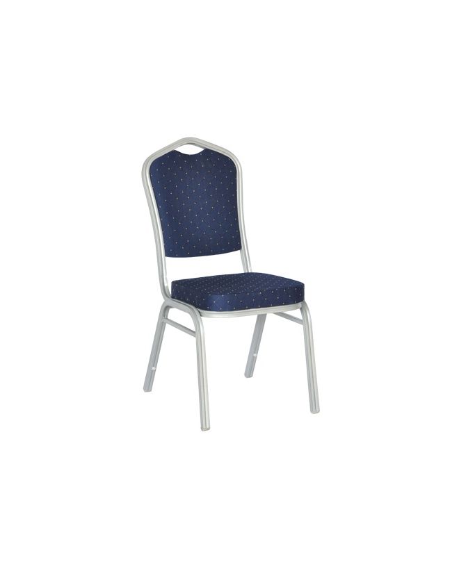 HILTON Καρέκλα Μέταλλο Βαφή Silver, Ύφασμα Μπλε  44x55x93cm
