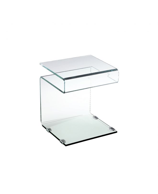 GLASSER Τραπεζάκι Βοηθητικό Διάφανο Γυαλί 12mm  42x38x48cm