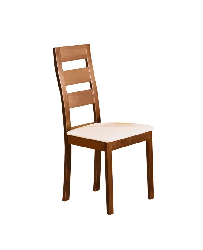 MILLER Καρέκλα Οξιά Aroma Beech, PVC Εκρού  45x52x97cm