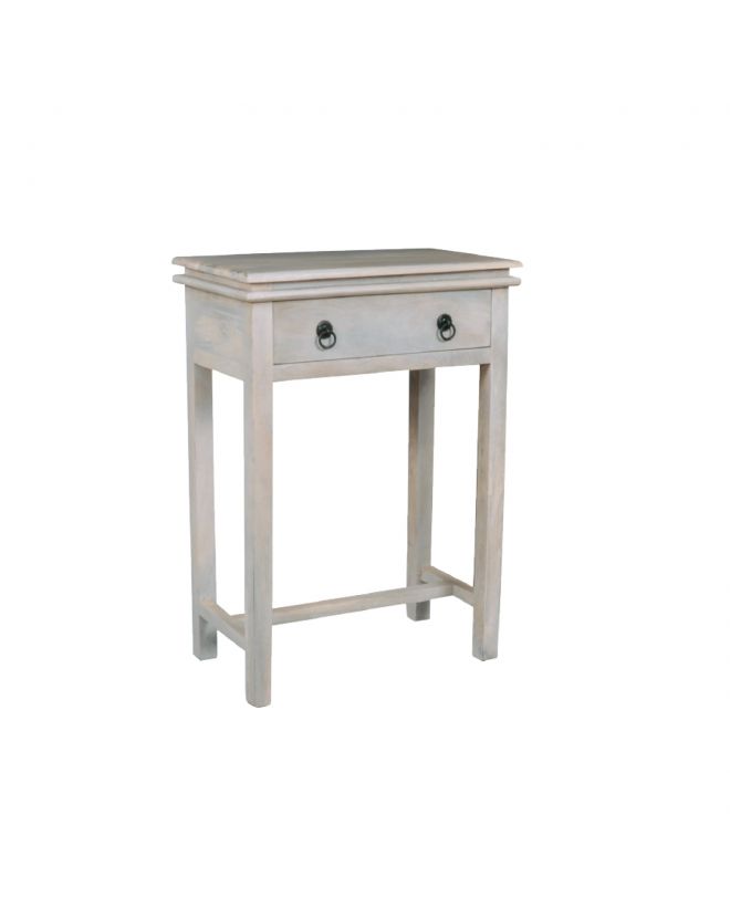 MAISON CONSOLE Έπιπλο Κονσόλα 1 Συρτάρι, Ξύλο Mango Antique Άσπρο  60x34x80cm