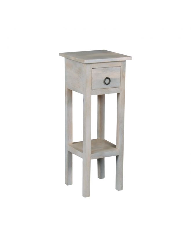 MAISON CLASSIC Έπιπλο Stand - Ξύλο Mango Antique Άσπρο  25x25 H.65cm