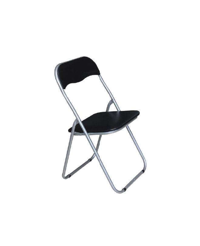 LINDA Καρέκλα Πτυσσόμενη Βαφή Γκρι, Pvc Μαύρο  43x46x80cm
