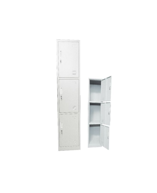 LOCKER 3 Θέσεων Μέταλλο Βαφή  Άσπρο  38x45x185cm