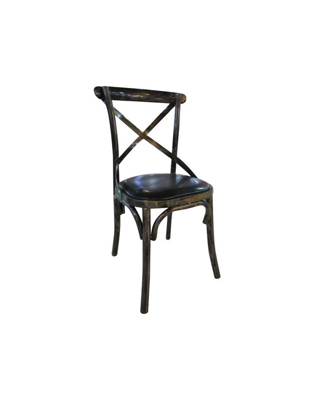 MARLIN Καρέκλα Τραπεζαρίας Μέταλλο Βαφή Black Gold, PU Μαύρο  52x51x86cm