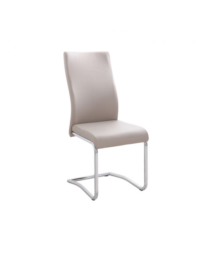 BENSON Καρέκλα Μέταλλο Χρώμιο, PVC Cappuccino  43x58x98cm