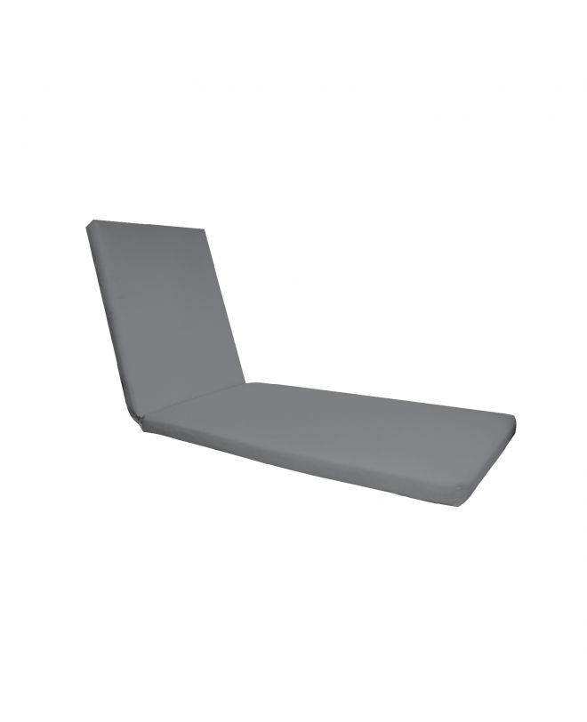 SUNLOUNGER Μαξιλάρι Ξαπλώστρας Ύφασμα Γκρι Water Repellent, Foam+Polyester Φερμουάρ-Velcro  196(78+118)x60x7cm