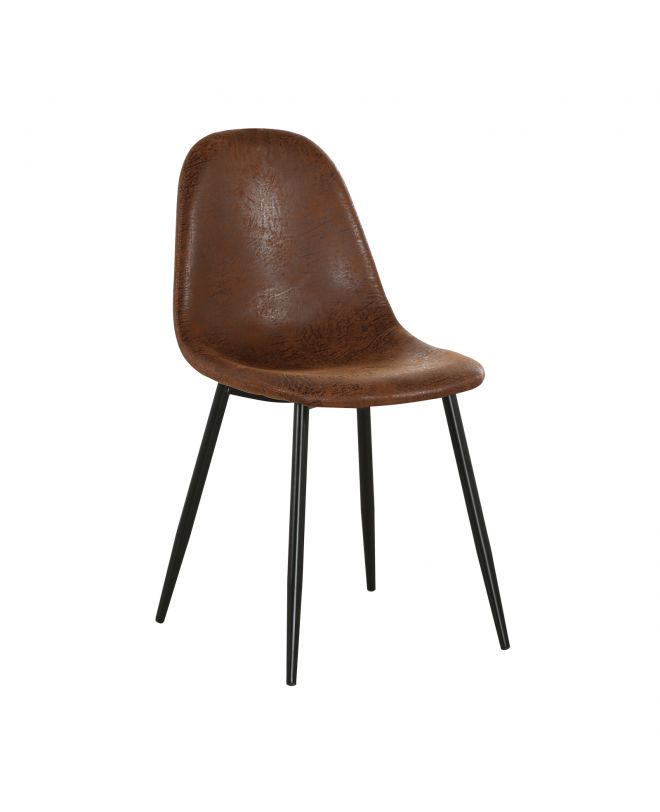 CELINA Καρέκλα Μέταλλο Βαφή Μαύρο, Ύφασμα Suede Καφέ  45x54x85cm