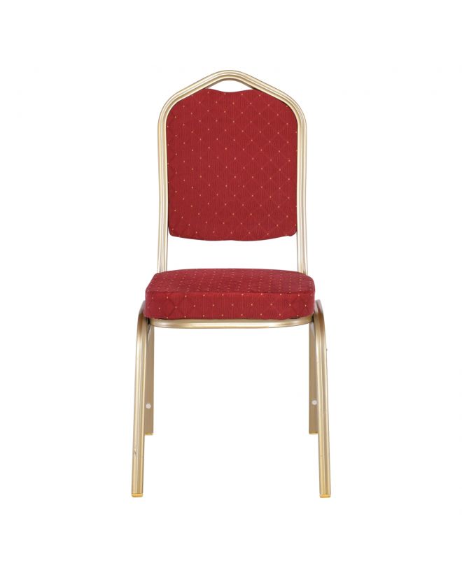 HILTON Καρέκλα Μέταλλο Βαφή Light Gold, Ύφασμα Κόκκινο  44x55x93cm