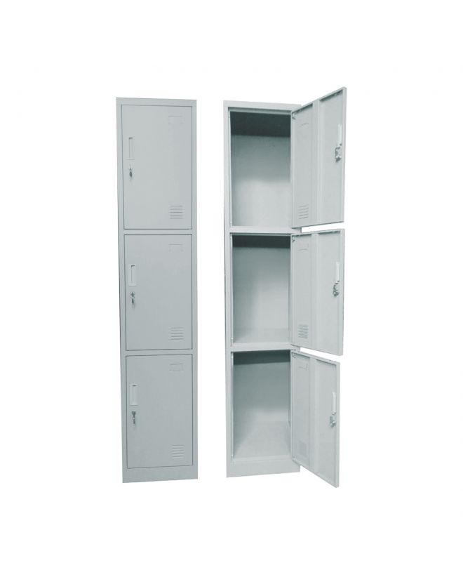 LOCKER 3 Θέσεων Μέταλλο Βαφή Γκρι  38x45x185cm
