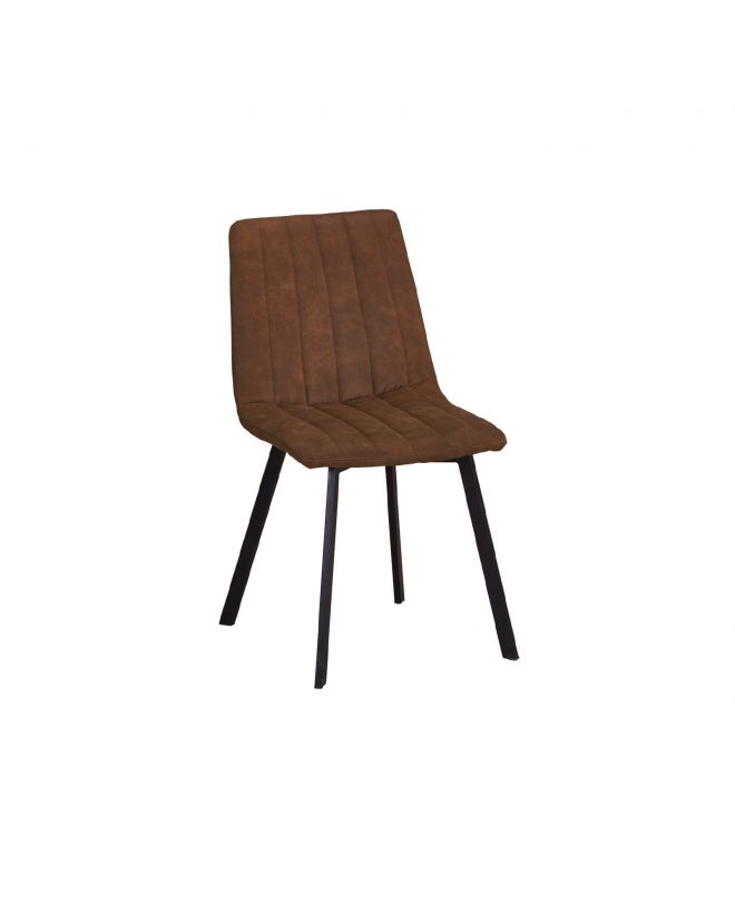 BETTY Καρέκλα Μέταλλο Βαφή Μαύρο, Ύφασμα Suede Καφέ  45x60x87cm