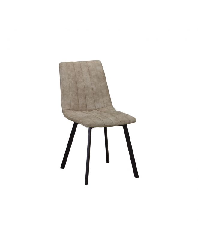 BETTY Καρέκλα Μέταλλο Βαφή Μαύρο, Ύφασμα Suede Μπεζ  45x60x87cm