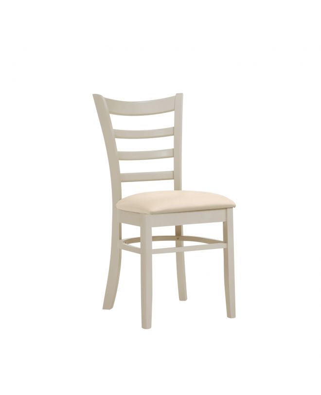 NATURALE Καρέκλα White Wash, Pu Εκρού  42x50x91cm