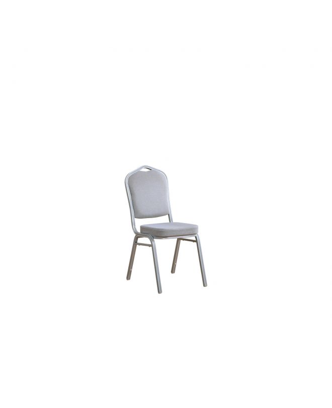 HILTON Καρέκλα Μέταλλο Βαφή Silver, Ύφασμα Γκρι  44x55x93cm