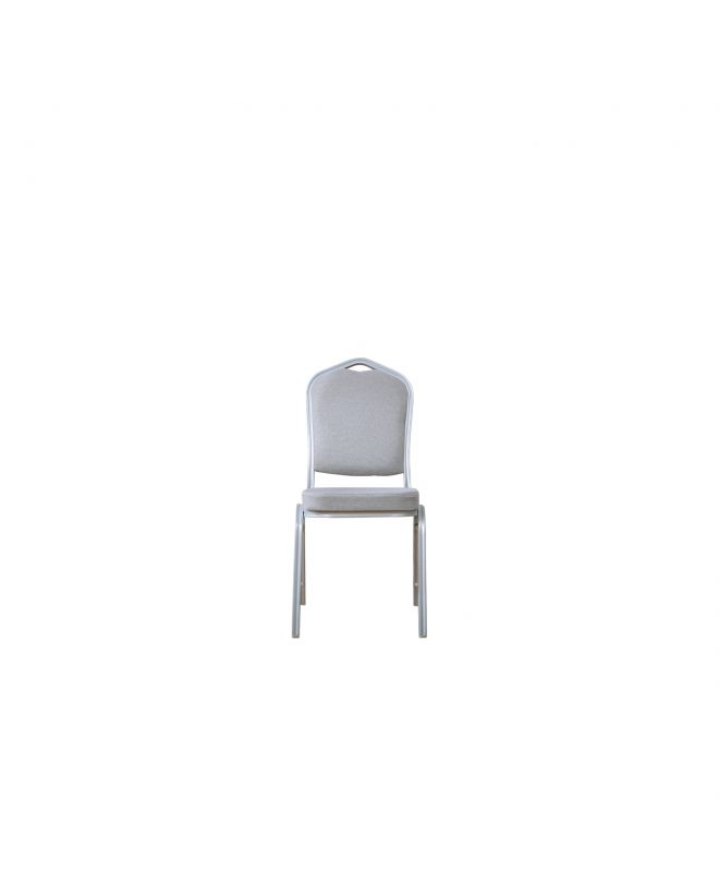 HILTON Καρέκλα Μέταλλο Βαφή Silver, Ύφασμα Γκρι  44x55x93cm