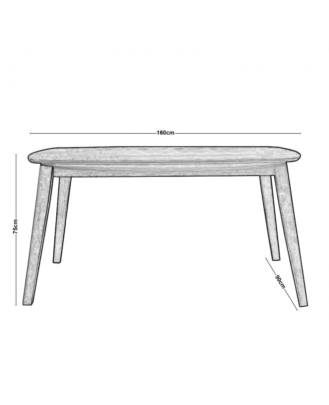 DOM Τραπέζι Τραπεζαρίας Mdf Απόχρωση Oak  150x90x75cm