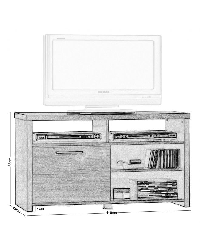 ANALOG Έπιπλο TV Απόχρωση Wenge  110x45x63cm