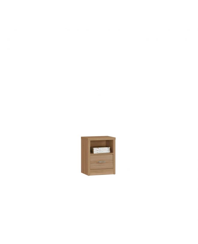 CALIBER Κομοδίνο με 1 Συρτάρι + 1 Ράφι, Απόχρωση Sonoma Oak  47x39x60cm