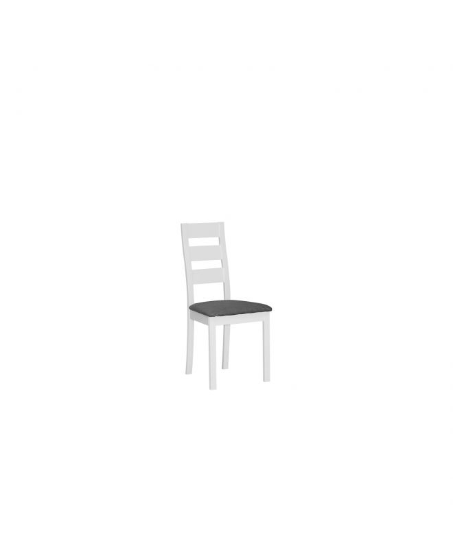 MILLER Καρέκλα Οξιά Άσπρο, Ύφασμα Γκρι  45x52x97cm