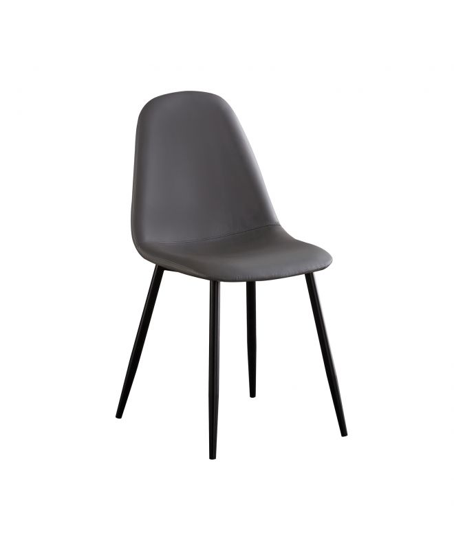 CELINA Καρέκλα Μέταλλο Βαφή Μαύρο, Pvc Γκρι  45x54x85cm