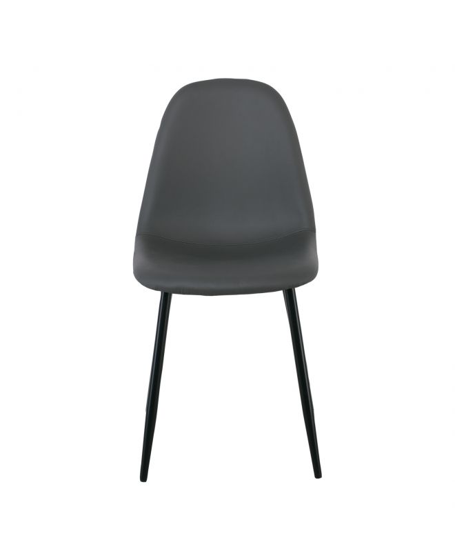 CELINA Καρέκλα Μέταλλο Βαφή Μαύρο, Pvc Γκρι  45x54x85cm