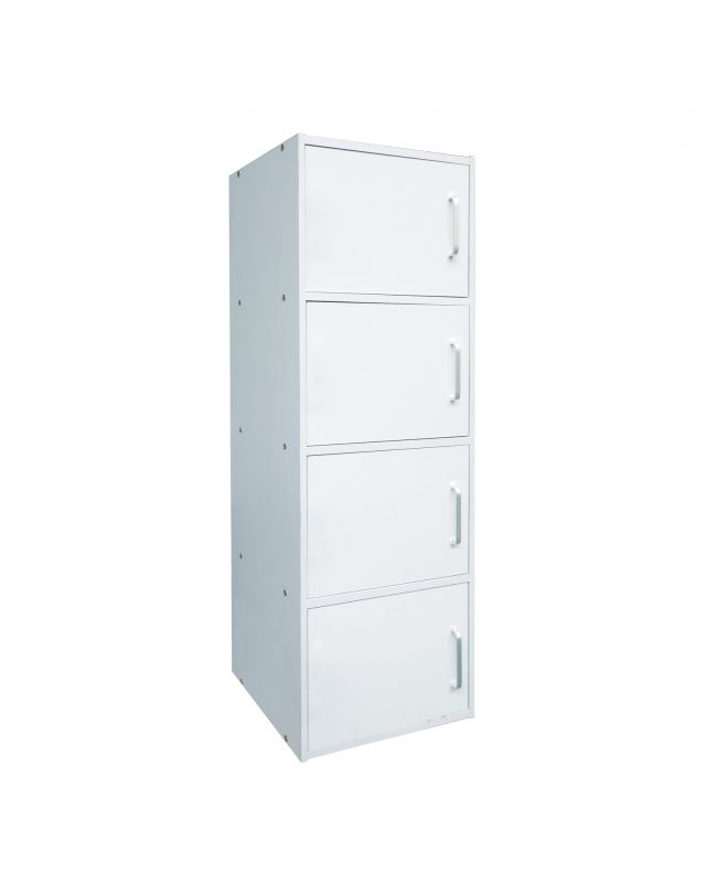 CLOSET Ντουλάπι Βοηθητικό Τετράφυλλο, Απόχρωση Άσπρο  42x30x106cm