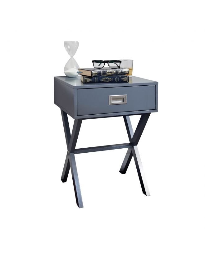 WICK Κομοδίνο Γκρι Λάκα MDF  40x40x55cm