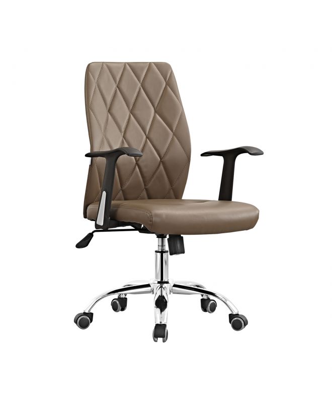 BF1450  Πολυθρόνα Διευθυντή Μέταλλο Χρώμιο - PU Cappuccino  64x64x94/104cm