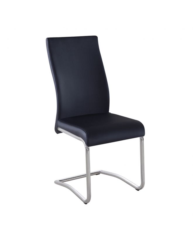 BENSON Καρέκλα Μέταλλο Χρώμιο, PVC Μαύρο  43x58x98cm