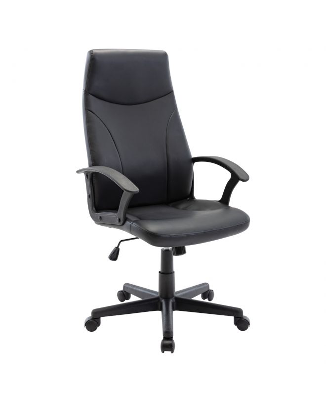 BF1250 Πολυθρόνα Γραφείου Διευθυντή, Pu Μαύρο  60x64x108/120cm