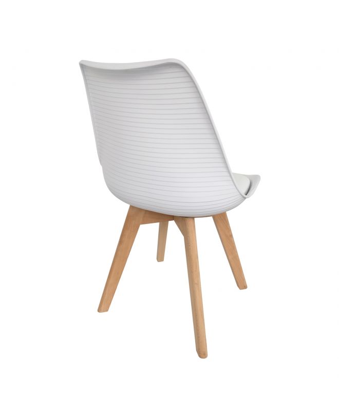 MARTIN STRIPE Καρέκλα Ξύλινο Πόδι, PP Άσπρο  49x56x82cm
