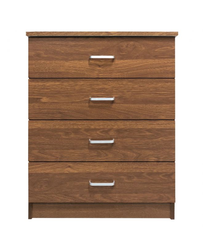 DRAWER Συρταριέρα με 4 Συρτάρια, Απόχρωση Καρυδί  60x40x80cm