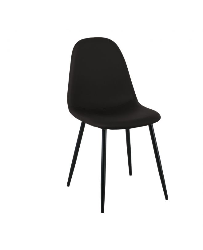 CELINA Καρέκλα Μέταλλο Βαφή Μαύρo, Pvc Μαύρο  45x54x85cm