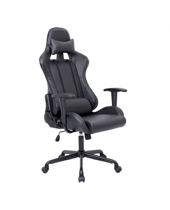 BF8350 Gaming Πολυθρόνα Γραφείου, Ανάκλιση Πλάτης έως 90°, Pu Μαύρο  69x69x126/136cm