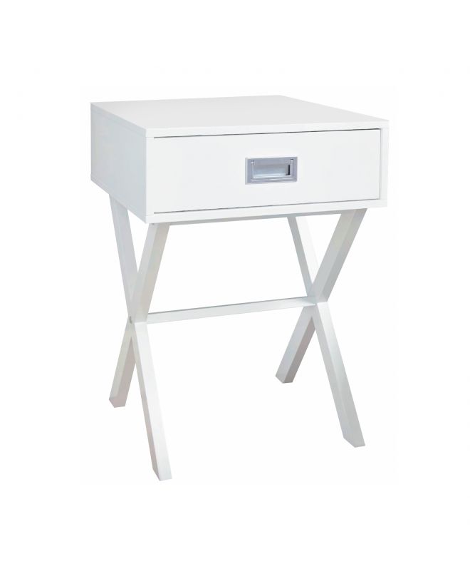 WICK Κομοδίνο Άσπρο Λάκα MDF  40x40x55cm