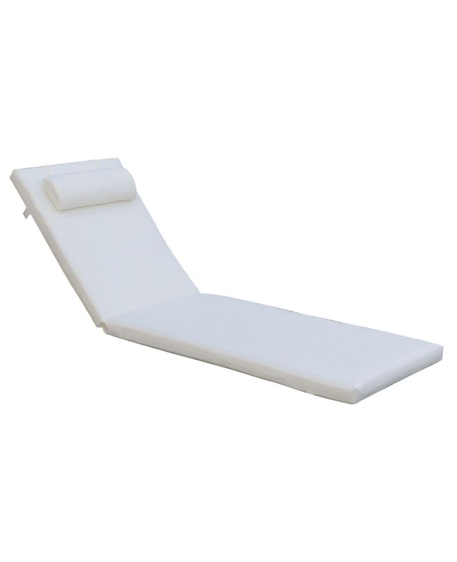 SUNLOUNGER Μαξιλάρι Ξαπλώστρας με Προσκέφαλο,  Ύφασμα Εκρού, Foam+Polyester Φερμουάρ-Velcro  196(78+118)x60x7cm