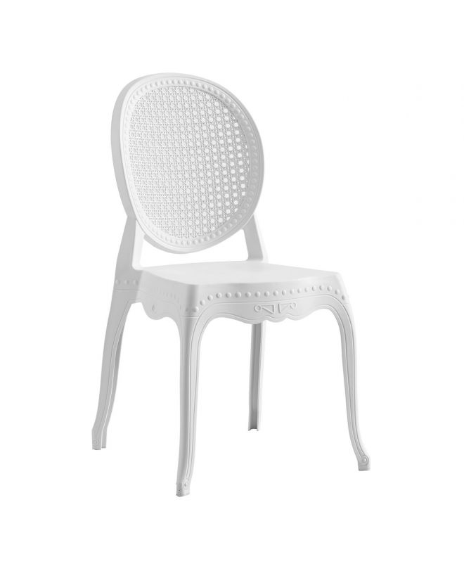 DYNASTY Καρέκλα Εστίασης - Catering Στοιβαζόμενη PP Άσπρο  48x52x88cm