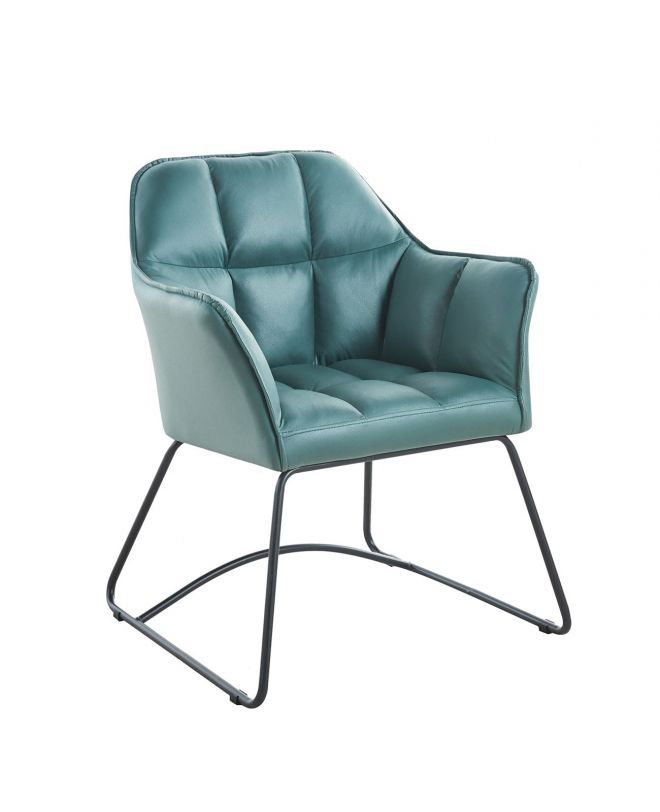 POLLY Πολυθρόνα Μέταλλο Βαφή Μαύρο, Ύφασμα Suede Olive Green  67x64x82cm