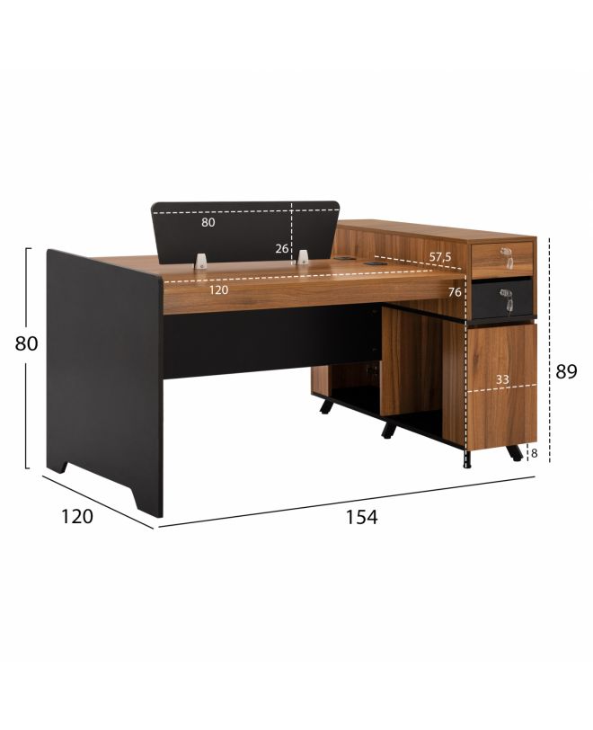 ΕΠΑΓΓΕΛΜΑΤΙΚΟΣ ΣΤΑΘΜΟΣ ΕΡΓΑΣΙΑΣ 2 ΑΤΟΜΩΝ SUPREME HM2374 154X120X89Υ εκ.